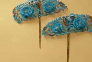 点翠菊花纹头花 - 故宫首饰类藏品