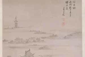袁尚统晓关舟挤图轴 - 故宫绘画藏品