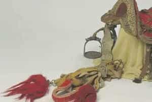 木镶铜镀金镂花纹马鞍 - 故宫武备仪仗类藏品