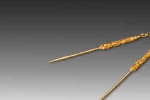 金葫芦万代纹带链牙签耳挖 - 故宫金银锡器藏品