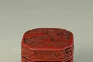 剔红垂钓图二层方盒 - 故宫漆器藏品