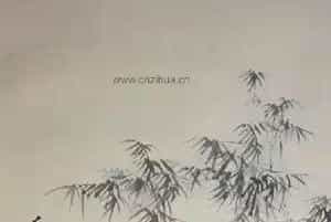 张大千国画作品《竹林高士图》
