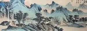 谢稚柳丈二巨制《岩树石泉图》豪迈雄奇！