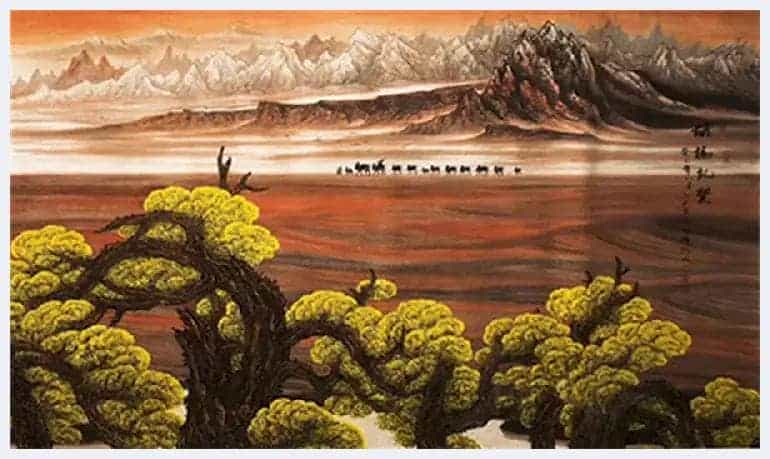 华滋厚实，瑰丽奇峻:品读毛雪峰的重彩山水画_第13张