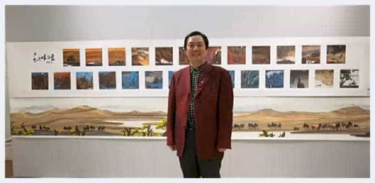 华滋厚实，瑰丽奇峻:品读毛雪峰的重彩山水画_第1张