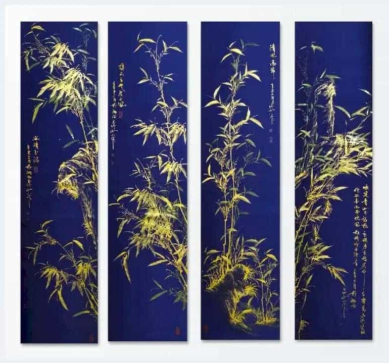 中国黑宣金竹画法创始人——玉竹山人,苏轼可以画朱竹,我为什么不可以画金竹?_第8张