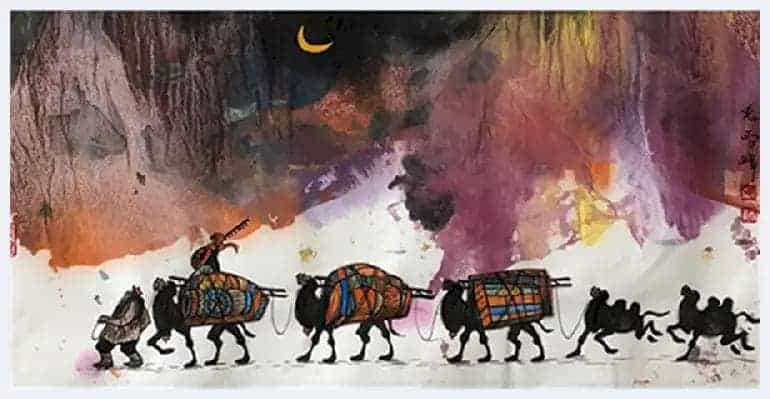 华滋厚实，瑰丽奇峻:品读毛雪峰的重彩山水画_第17张