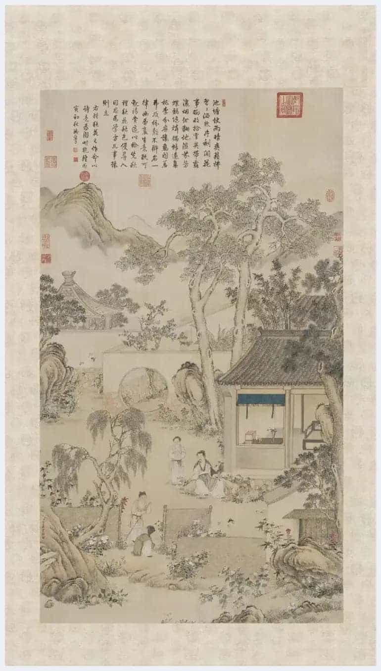 清代画家余省的《种秋花图》 秋时种菊之奇_第1张