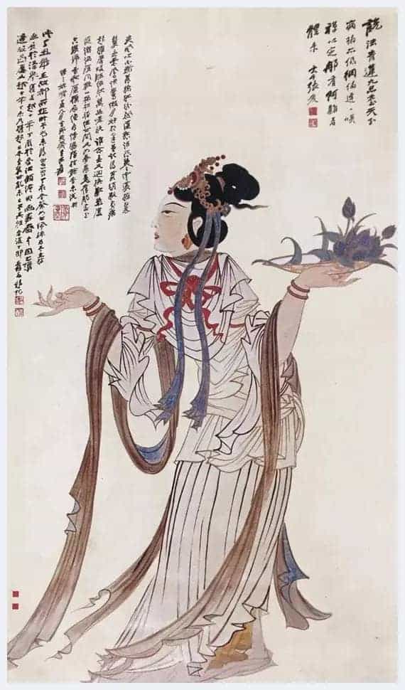 张大千人物画在华艺国际秋拍 “天女散花”_第7张