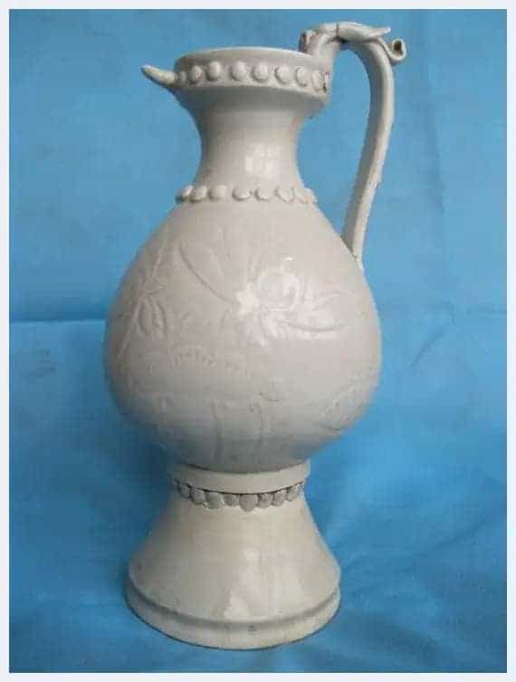 从鱼鸭穿莲刻划花龙柄壶看定白瓷特征_第1张