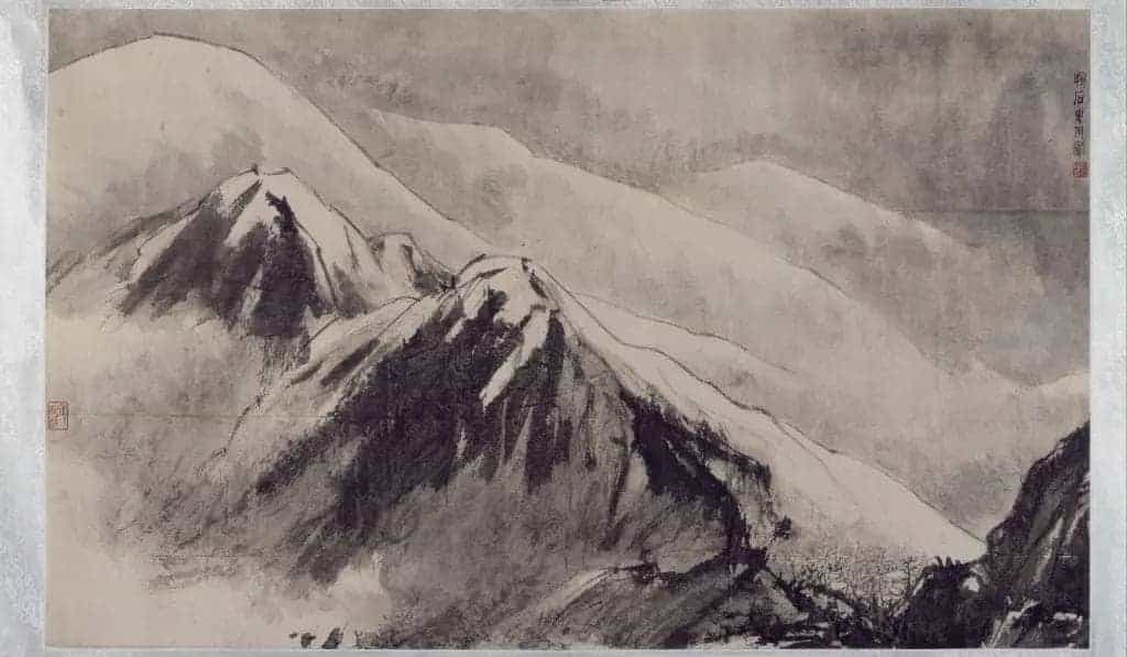 傅抱石雪山行旅图横幅 - 故宫绘画藏品_第1张