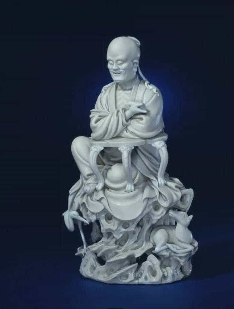 德化窑白釉鹤鹿仙人雕像 - 故宫陶瓷器藏品_第2张