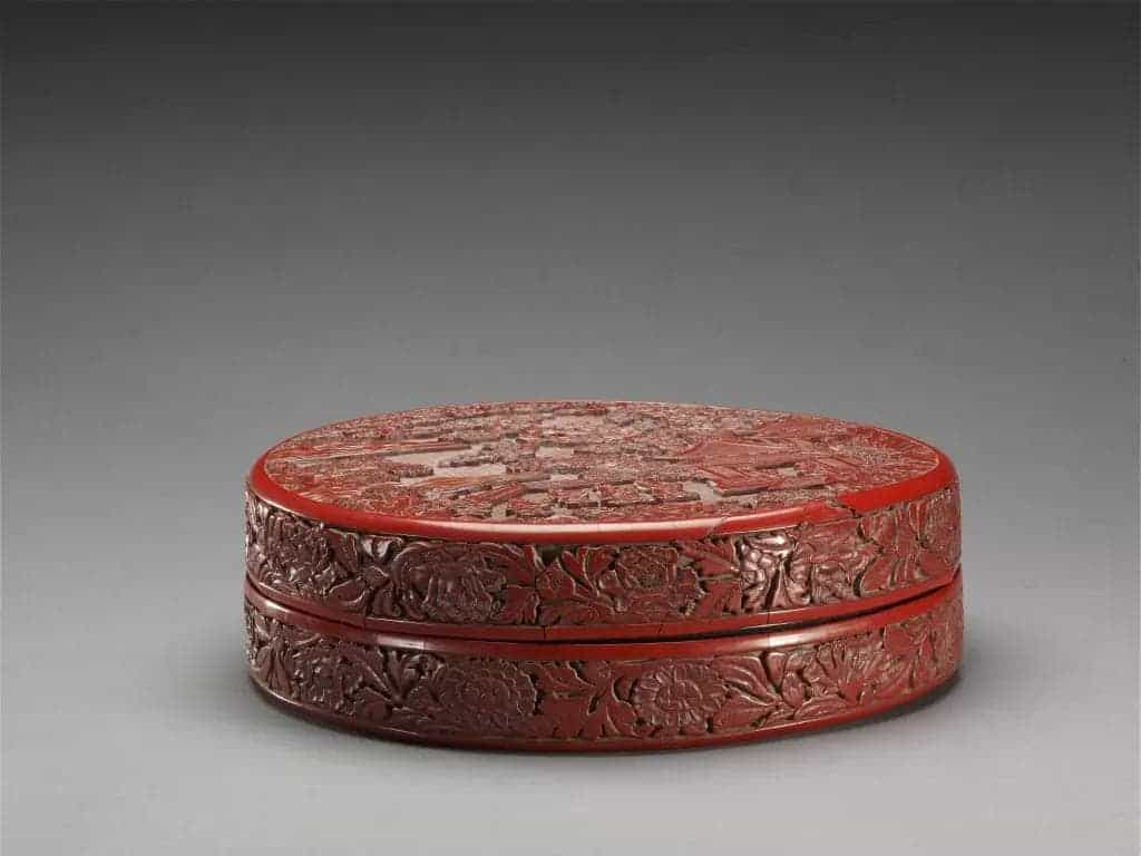 剔红庭院高士图圆盒 - 故宫漆器藏品_第1张