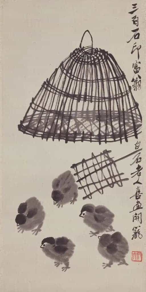 齐白石雏鸡出笼图轴 - 故宫绘画藏品_第1张
