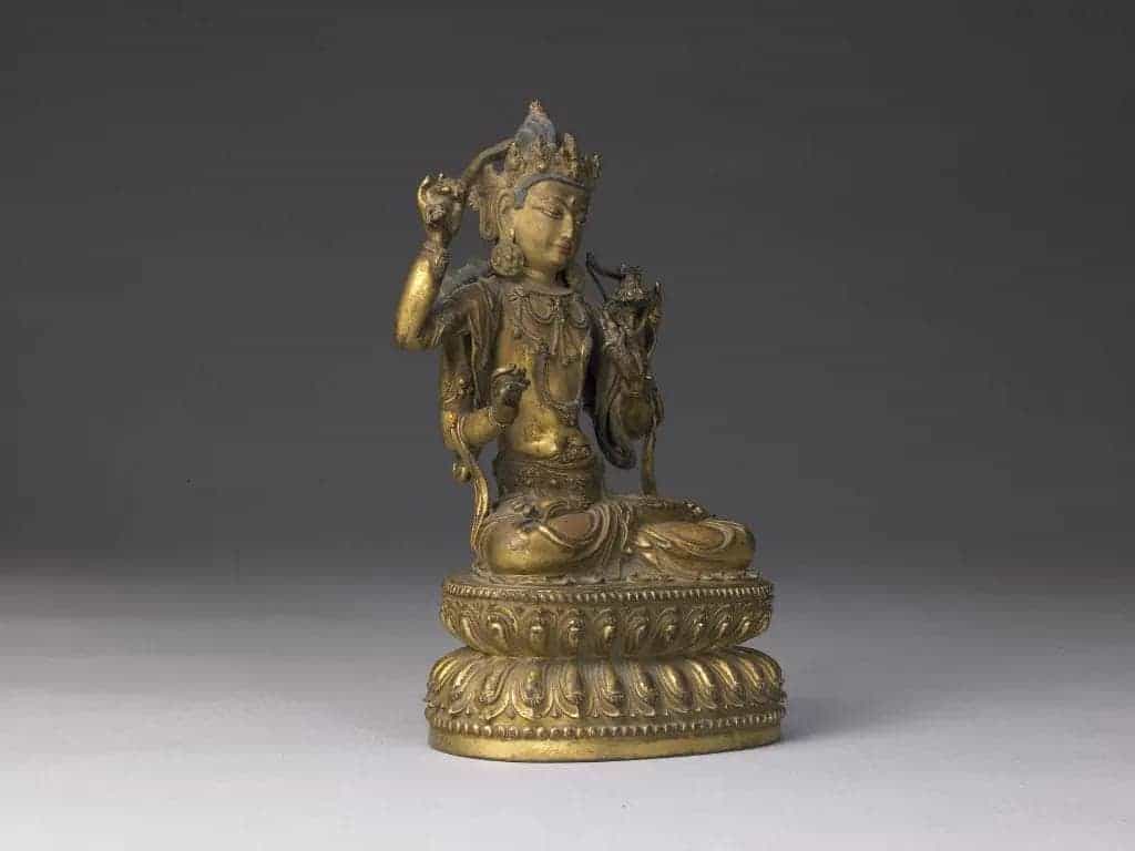 铜鎏金秘密文殊菩萨坐像 - 故宫宫廷宗教类藏品_第3张