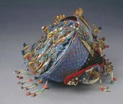 铜镀金累丝点翠嵌珠石凤钿 - 故宫首饰类藏品_第3张