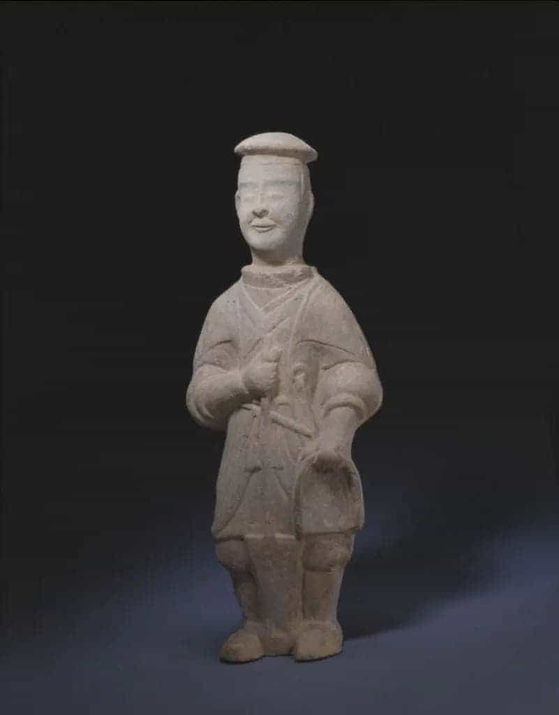 陶持锸男俑 - 故宫雕塑类藏品_第1张