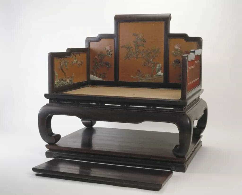紫檀木百宝嵌花卉纹宝座 - 故宫家具类藏品_第1张