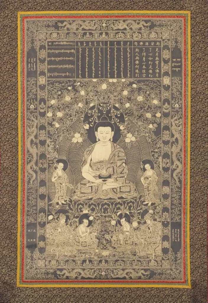 七佛——拘留孙佛唐卡 - 故宫宫廷宗教类藏品_第1张