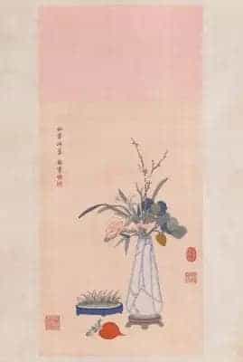缂丝乾隆御笔仙壶淑景图轴 - 故宫织绣类藏品_第1张