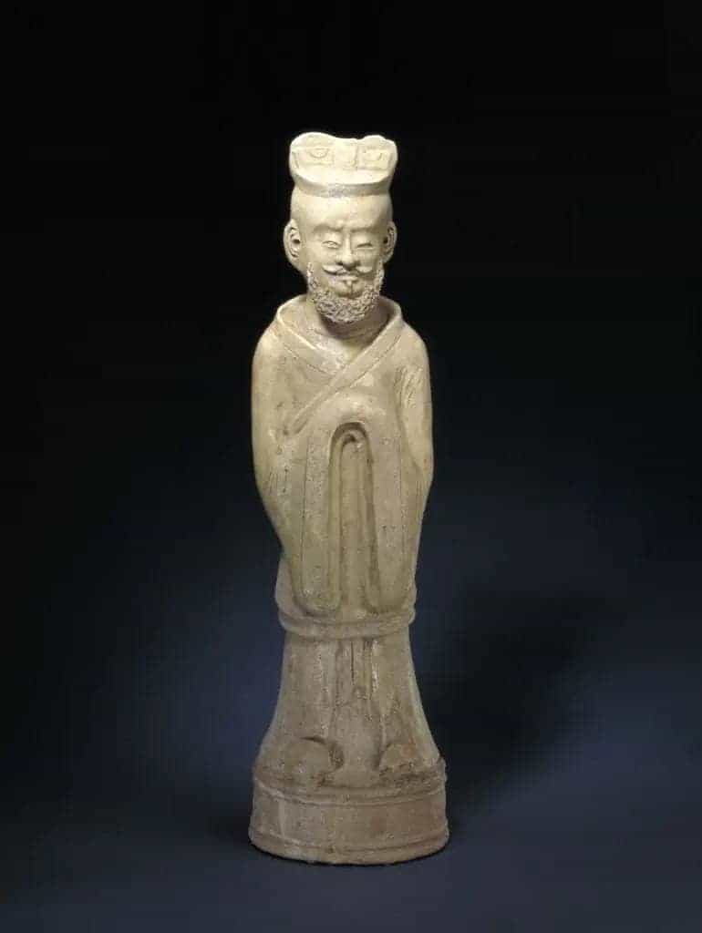 陶黄釉文吏俑 - 故宫雕塑类藏品_第1张