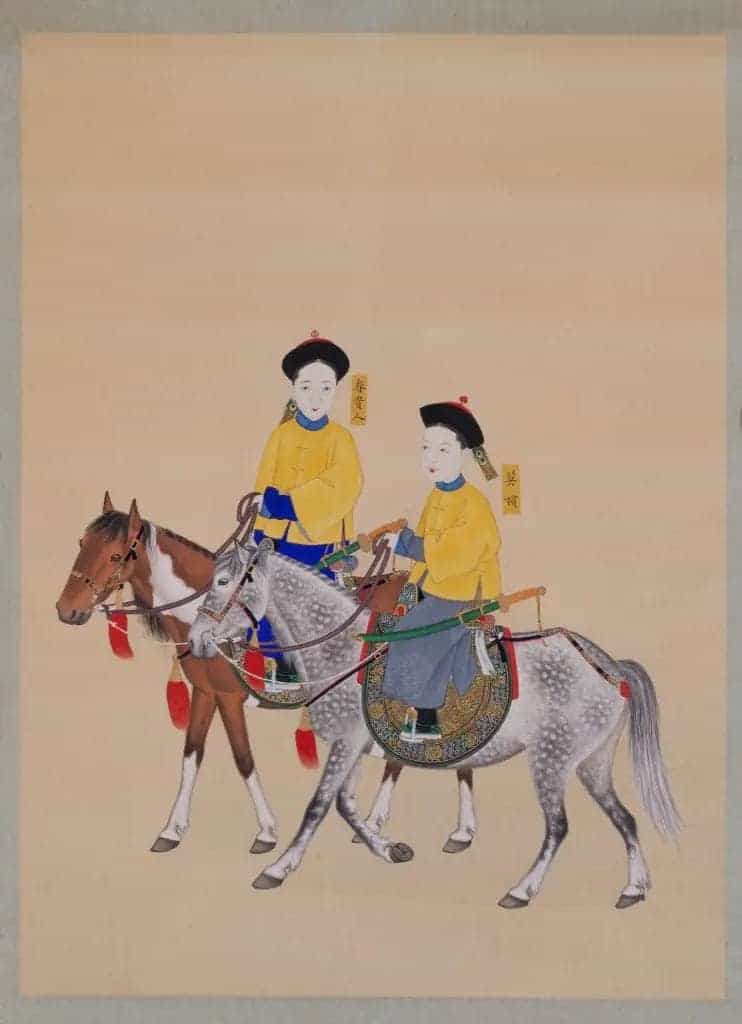 英嫔春贵人乘马图轴 - 故宫绘画藏品_第1张