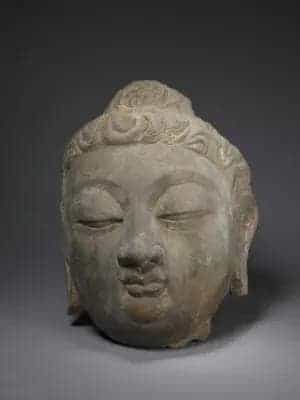 石彩绘佛像头 - 故宫雕塑类藏品_第1张
