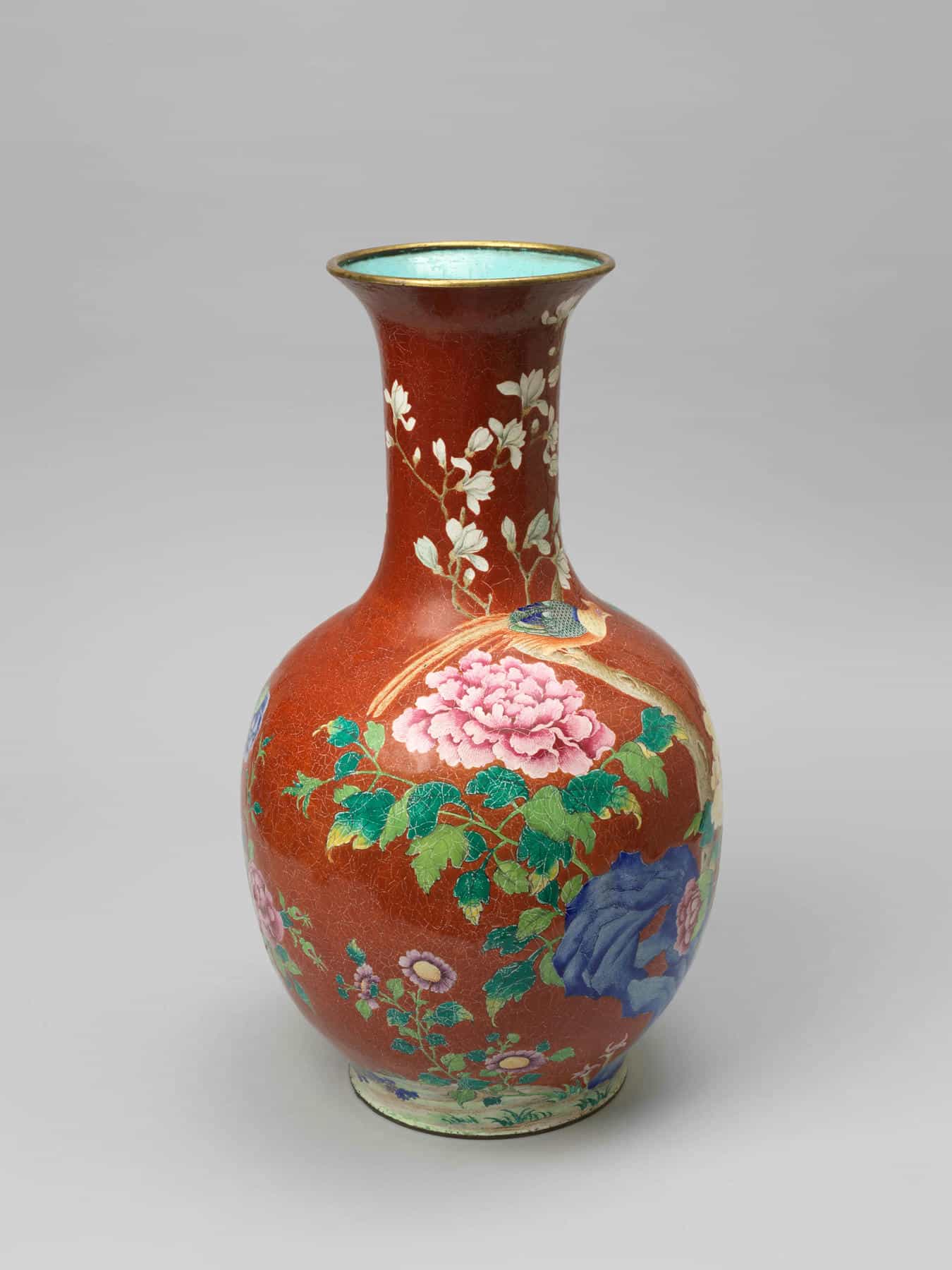 画珐琅花鸟图瓶 - 故宫珐琅器藏品_第1张