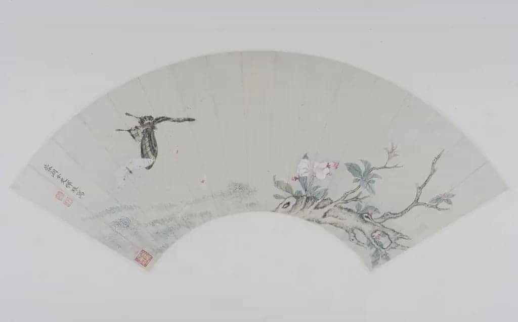 恽珠海棠蛱蝶图扇页 - 故宫绘画藏品_第1张