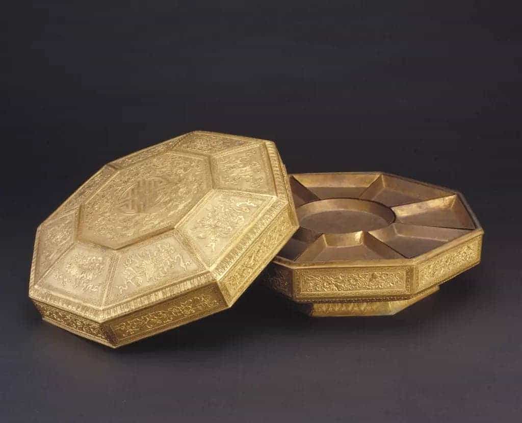 铜镀金倭角食盒 - 故宫生活器具类藏品_第1张