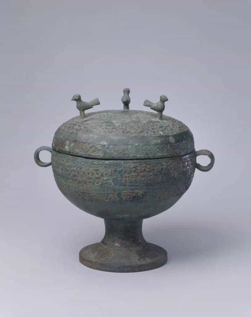 蟠虺纹三鸟盖豆 - 故宫青铜器藏品_第1张