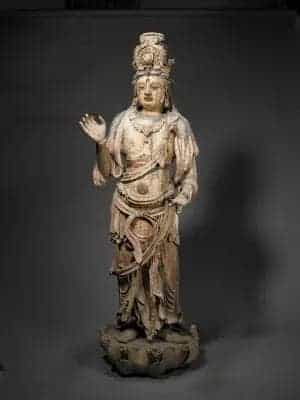 木雕彩绘贴金观音像 - 故宫雕塑类藏品_第1张
