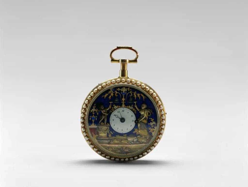 洋金壳嵌珠缘双面活动人物怀表 - 故宫钟表仪器类藏品_第1张