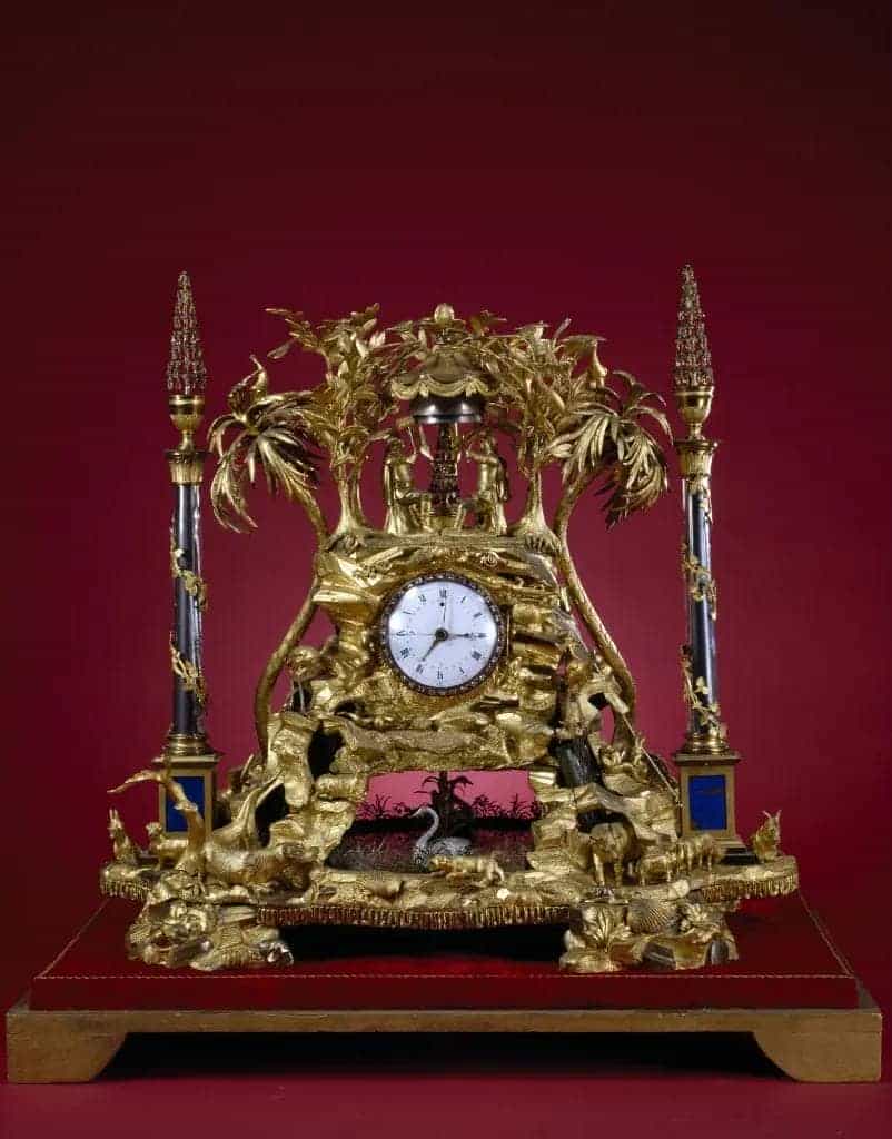 铜镀金山子转天鹅人打钟 - 故宫钟表仪器类藏品_第1张
