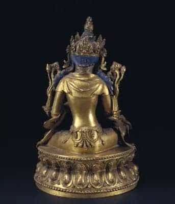 铜鎏金绿救度佛母坐像 - 故宫宫廷宗教类藏品_第2张