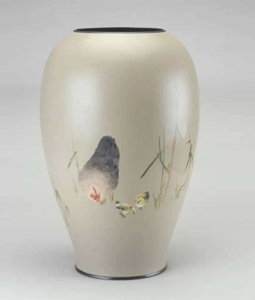 七宝烧灰地疏竹鸡雏坛式瓶 - 故宫珐琅器藏品_第1张