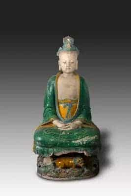 三彩琉璃文殊像 - 故宫雕塑类藏品_第1张