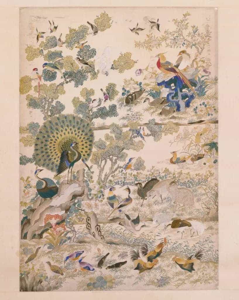 广绣百鸟争鸣图 - 故宫织绣类藏品_第1张