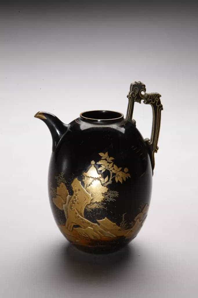 黑漆描金山水楼阁纹壶 - 故宫漆器藏品_第1张