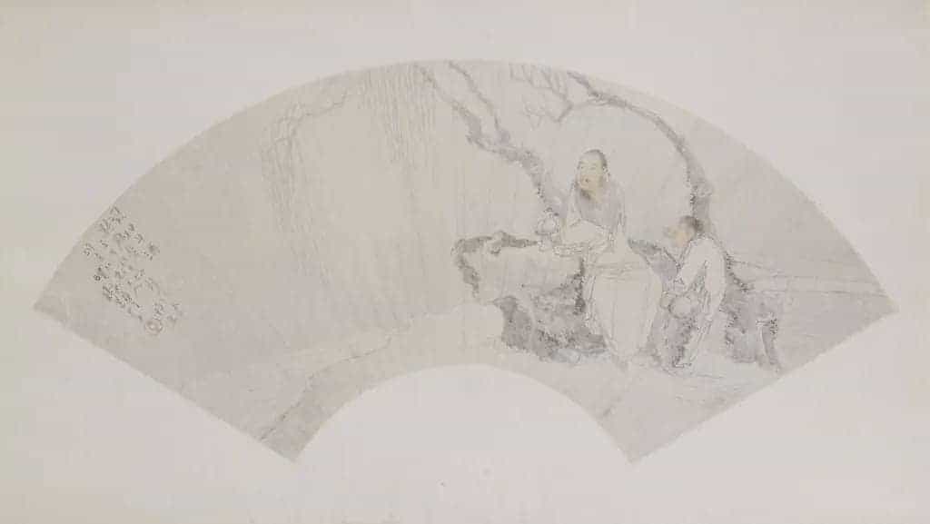 钱慧安听鹂图扇页 - 故宫绘画藏品_第1张