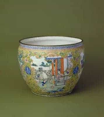 画珐琅开光山水人物图缸 - 故宫珐琅器藏品_第1张