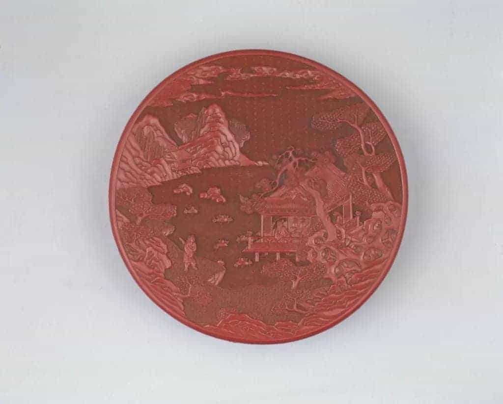 剔红周敦颐爱莲图圆盒 - 故宫漆器藏品_第2张