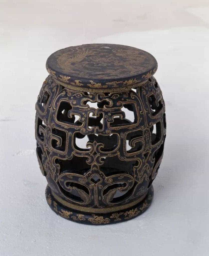 黑漆描金龙凤纹绣墩 - 故宫家具类藏品_第1张