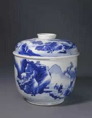 青花山水人物图盖罐 - 故宫陶瓷器藏品_第1张