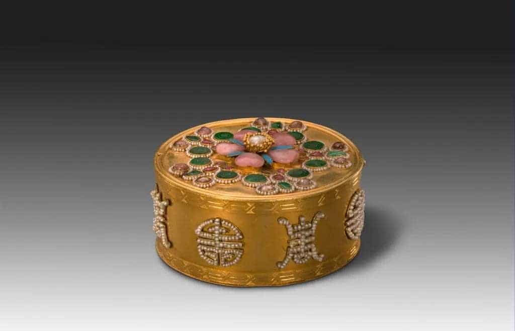 金嵌珠石圆盒 - 故宫金银锡器藏品_第1张