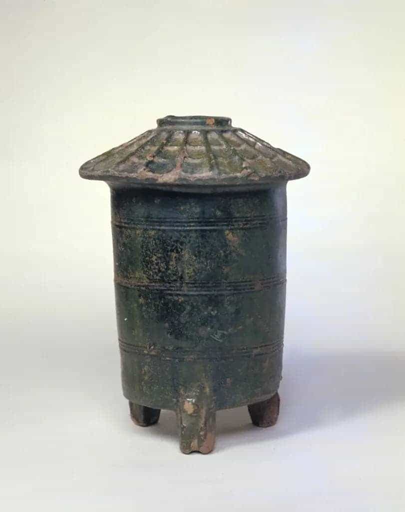 绿釉弦纹熊足陶仓 - 故宫陶瓷器藏品_第1张