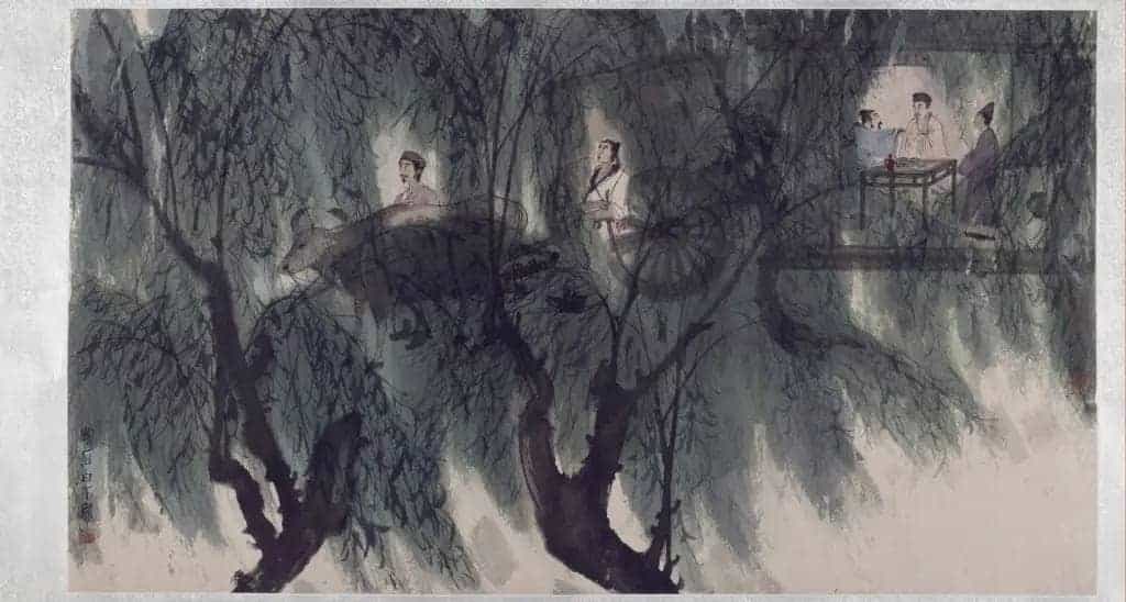 傅抱石王维《渭城曲》诗意图横幅 - 故宫绘画藏品_第1张