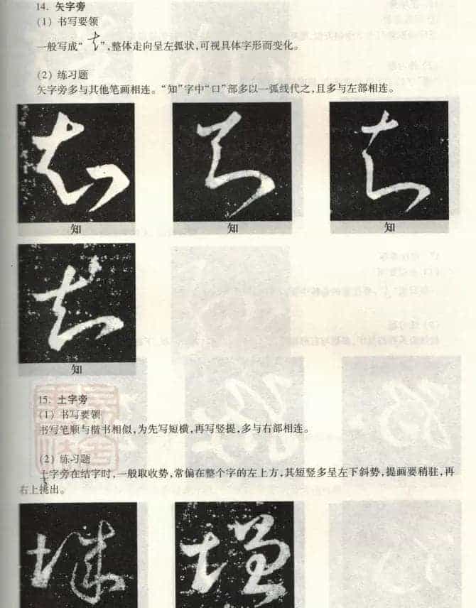 书法教程《王羲之十七帖--偏旁部首》_第14张