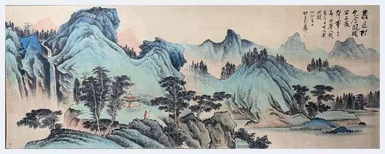 谢稚柳丈二巨制《岩树石泉图》豪迈雄奇!_第1张