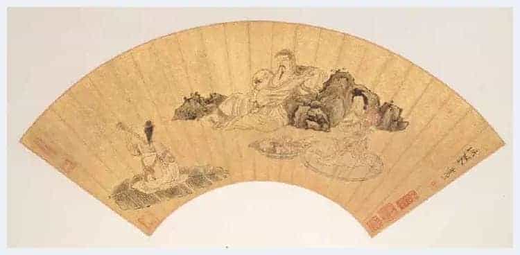 明代陈洪绶《林亭清话图》扇面赏析_第4张